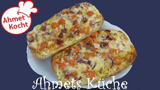 Rezept Flammkuchen Ciabatta  Ahmet Kocht  italienisch deutsch kochen  Folge 55 [upl. by Gerger112]