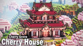 Minecraft How to build a Japanese Cherry House  SimpleTutorial [upl. by Claresta514]