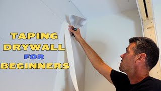 Taping Drywall for Beginners Day 1 [upl. by Eugenle]