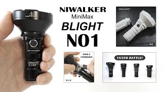 NIWALKER MiniMax BLIGHT N01 V10  Long range EDC thrower with TypeC charging  1835018650 tubes [upl. by Odnalo]