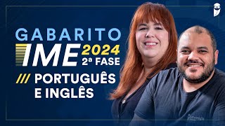 Gabarito IME 2924  2ª Fase correção de prova ao vivo  Português e Inglês [upl. by Ariat]