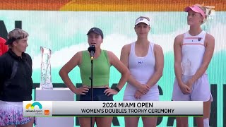 Sofia Kenin and Bethanie MattekSands 2024 Miami Championship Speech  Miami 2024 Final [upl. by Buchbinder]