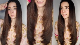 Long layers haircut at home  Step by step long layered haircut tutorial [upl. by Nanni338]