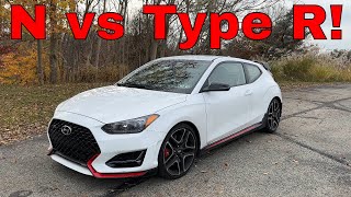 2022 Veloster N vs Civic Type R Review [upl. by Htebaras]