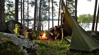 4 Days Bushcraft Trip  Canvas Shelter  Camp Craft and Cooking [upl. by Namrej]