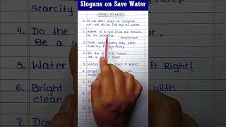 Slogans on Save Water in English Save water slogans shorts [upl. by Aynotal]