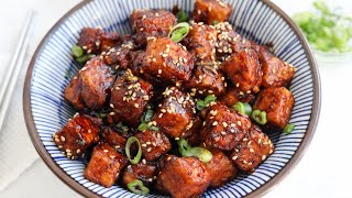 Delicious Crispy Soy Garlic Tofu [upl. by Leaw]