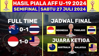 HANTAM MALAYSIA 01 INDONESIA LOLOS FINAL  HASIL SEMIFINAL PIALA AFF U19 2024 [upl. by Norword]