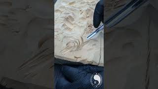 Woodcarving with palm chisel [upl. by Llenrev]