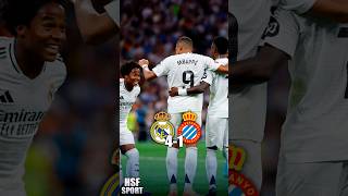 Real Madrid ganó 41 vs Espanyol con goles de Carvajal Rodrygo  Vinicius y Mbappe shorts futbol [upl. by Eduino]