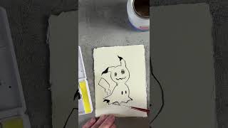 Mimikyu pokemon painting who would like it asmr asmrpainting pokemon halloween [upl. by Adlitam]