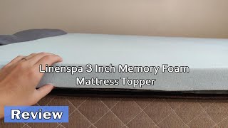 Linenspa 3 Inch Memory Foam Mattress Topper  Review 2023 [upl. by Eng]