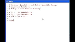 R Tutorial  Median Quartiles and IQR [upl. by Aikin]