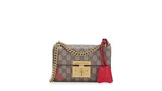 Gucci GG Supreme Valentines Day Padlock Small Shoulder Bag Beige Red [upl. by Fougere]