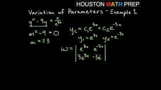 Variation of Parameters  Example 1 [upl. by Amethyst]