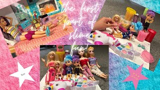 Wooo hooo Slime fun Barbie ChelseaAnnea and Elsea are going one a adventure firstpart🥰 [upl. by Celio]