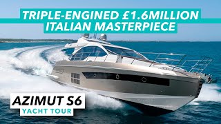 Tripleengined £16m Italian masterpiece  Azimut S6 Sportfly yacht tour  Motor Boat amp Yachting [upl. by Ahseinet]