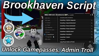 UNLOCK GAMEPASSES Roblox Brookhaven Script  REDz Hub  Get Premium Admin Troll  Arceus X Delta [upl. by Silma]