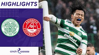 Celtic 40 Aberdeen  Reo Hatate Scores Double  cinch Premiership [upl. by Anirdna219]