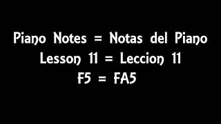 Piano Notes  Lesson 11  F5 [upl. by Aiel]