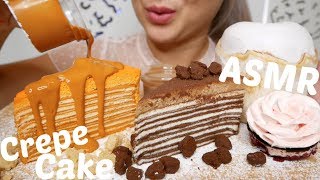 Crepe Cake Thai Tea amp Milo Crepe Cake ASMR NO Talking Eating Sounds  NE Lets Eat [upl. by Sparks]