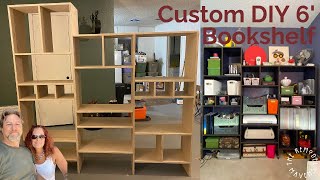 DIY Large Custom Bookshelf  Home Office Bookcase  Craft Room Storage  6 x 6 Painted Bookshelf [upl. by Aanas]