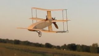 Rubberpowered Bleriot XXVI spot landing [upl. by Aitnauq464]