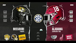 CFB REIMAGINED 2024 Season Week 9  Missouri 34  1 Alabama 80 [upl. by Ahsiyk906]