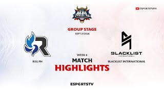 RSG Philippines vs Blacklist International HIGHLIGHTS MPL PH S14  BLCK VS RSG ESPORTSTV [upl. by Raskin]