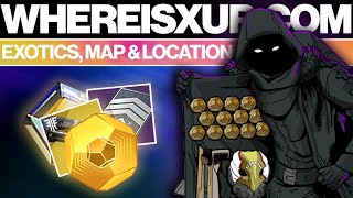 DESTINY 2  WHERE IS XUR  NEW EXOTICS LOCATION MAP  9321  WHEREISXURCOM [upl. by Nekcerb]