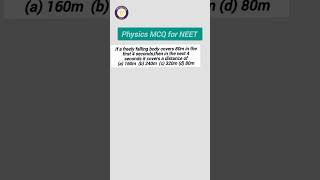 Physics MCQ for NEET UGMotion under gravityShorts [upl. by Cooke]