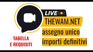 ASSEGNO UNICO 2022 le TABELLE con tutti GLI IMPORTI  LIVE [upl. by Capriola406]