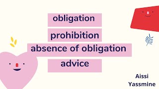 Obligation Prohibition Absence of obligation Advice الوجوب ،المنع ، غياب الضرورة و النصيحة [upl. by Mathew]