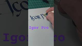 How to write ✍️igorpro calligraphy artificial uncial name shorts fyp [upl. by Rieth]