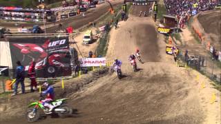 2015 European Championship EMX250 Round of Pietramurata Race 2 Highlights [upl. by Aleemaj]