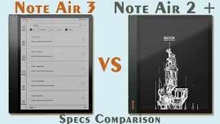 Boox Note Air 3 VS Note Air2 Plus  Specs Comparison [upl. by Atinniuq]