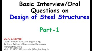 Basics Interview Questions on Steel Structures [upl. by Yclehc]