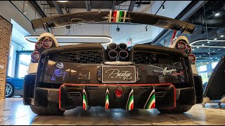 Pagani Huayra BC vs Pagani Huayra Roadster Tempesta at Prestige Imports Miami [upl. by Odlonra289]