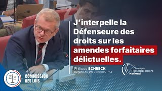 Philippe Schreck interpelle la Défenseure des droits sur les amendes forfaitaires délictuelles [upl. by Verney]