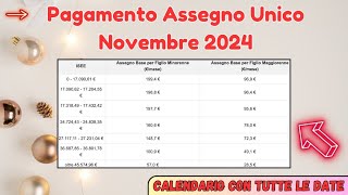 Assegno Unico Novembre 2024 Date Pagamenti INPS e Importi Aggiornati [upl. by Anaya]