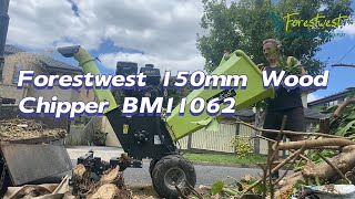 Forestwest 150mm 20hp Wood Chipper BM11062 in action [upl. by Melloney]