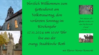 Gottesdienst am Vokstrauertag dem vorletzten Sonntag im Kirchenjahr [upl. by Cruce133]