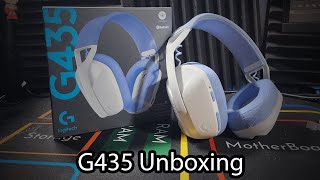 Logitech G435 Lightspeed WhiteLilac Unboxing amp Mic Test [upl. by Sucitivel]