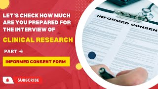 Clinical Research Interview quiz Part 4 Informed Consent Form clinicalresearch 2024 updated [upl. by Anayad557]