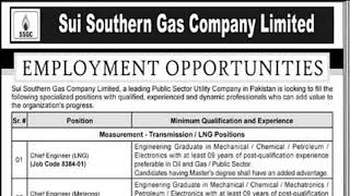 sui southern gas company SSGC jobs 2024  sui gas latest jobs 2024 [upl. by Inat82]