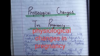 Physiological changes During pregnancy  Nursingparamedicalnotes [upl. by Renate]