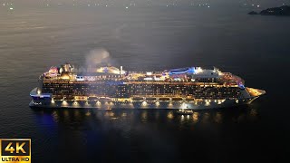 Spectrum of the Seas  Cruise Ship at night  Cinematic Drone 4k [upl. by Eugenides946]