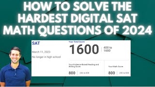 November 2024 SAT Prep The 10 Hardest Digital SAT Math Questions of 2024 [upl. by Gerianna]