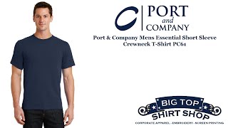 Port amp Company Mens Essential Short Sleeve Crewneck TShirt PC61 [upl. by Sevik]