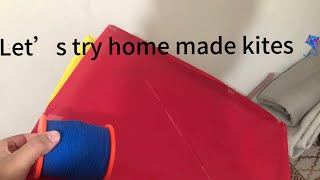 Let’s try home made kites 🪁🪁🪁😍🥰kite virlvideo kiteflying support [upl. by Renmus]